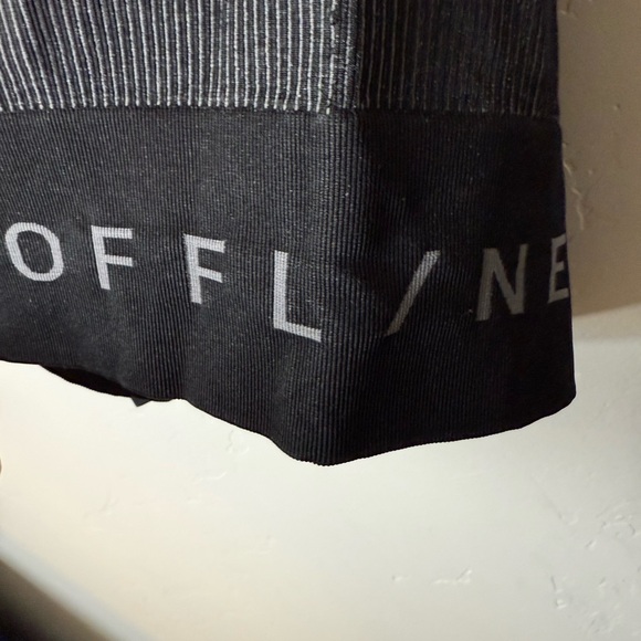 Aerie Offline Compression Workout Top Ribbed Crop Cap Tee XXL - Picture 4 of 5